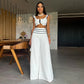 Tenue à bretelles et pantalon large pour femme