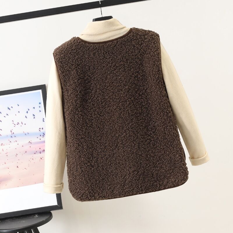 Gilet en peluche polyvalent pour l'automne et l'hiver