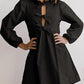 Robe femme col rond manches bouffantes mignonne