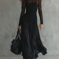 Womens Mesh Patchwork Regular Sleeves Dress