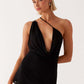 Womens Dress New Style Boat Neck One-Shoulder Crossbody Sexy Printed Dress