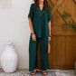 Loose Leisure Suit Solid Color Short-sleeved Trousers