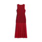 New Summer Knitted Stitching Long Sleeveless Dress