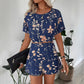 Casual Printed Short Sleeves Shorts Suit Simple