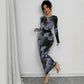 Elegant Graceful Double Layer Round Collar Gauze Dress Long