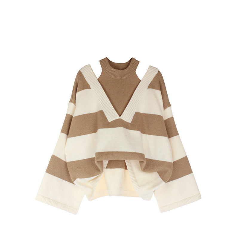 Fashionable Personality V-neck Slouchy Sweater Women
