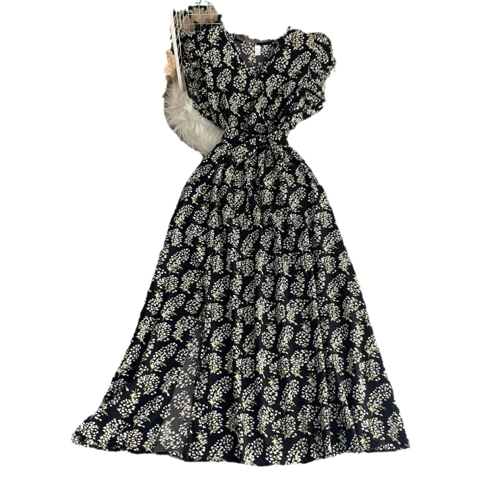 V-neck Dress With A Clever Strategically Designed Silhouette