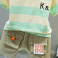 Boys' And Girls' KK Striped Short-sleeved Two-piece Children's Suit