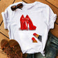 Women's Short-sleeved T-shirt Fashion Printed Bottoming Shirt