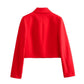 Flip Pocket Casual Women's Clothing Polo Collar Long Sleeve Suit Coat