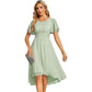 Robe de soirée élégante à col rond et manches courtes pour femme