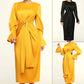 Robe à manches longues et col rond pour femme