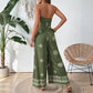 Casual Resort Style Strapless Ethnic-Print Loose Jumpsuit For Women