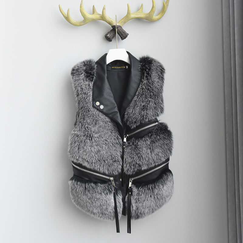 Women's Leather Vest Jacket Winter New Korean Version