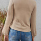 Round Neck Lantern Solid Color Long Sleeve Shirt