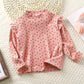 Girls' Autumn And Winter Floral Bottoming Shirt Flounced Sleeve T-shirt
