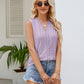 Women's Hole Hollow-out V-neck Sleeveless Stitching Vest
