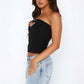 Design Belt Buckle Bandeau Sling Top Women's Clothing