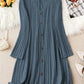 Solid-color V-neck Long-sleeve Versatile Dress