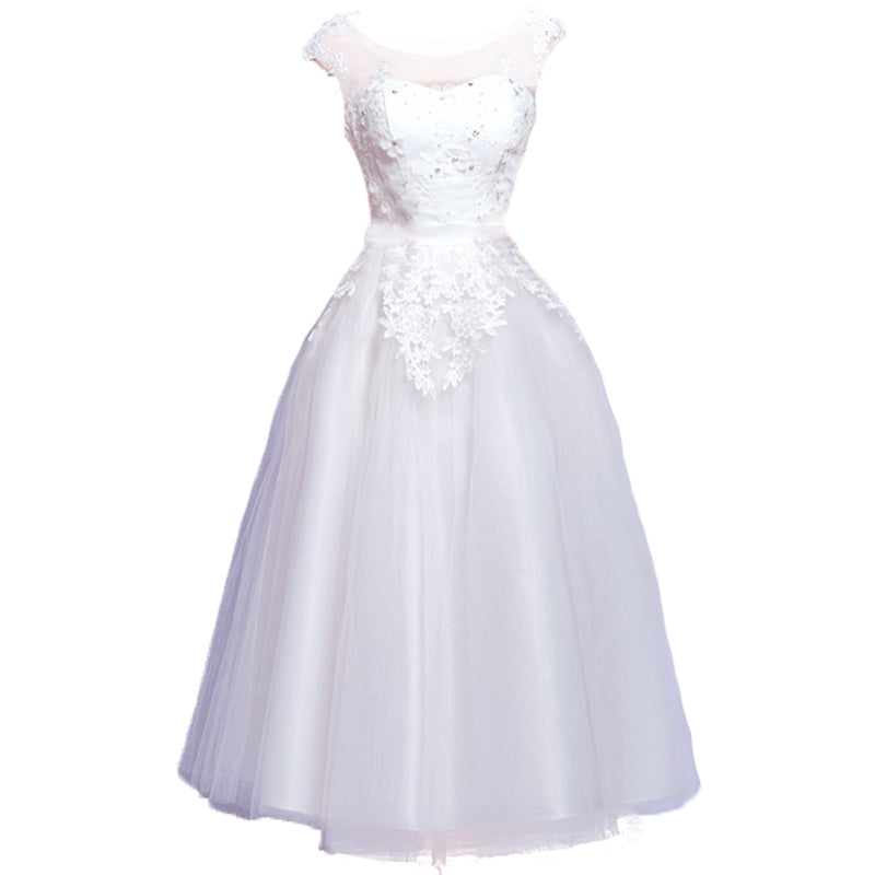 Robe d'anniversaire courte et légère de luxe blanche