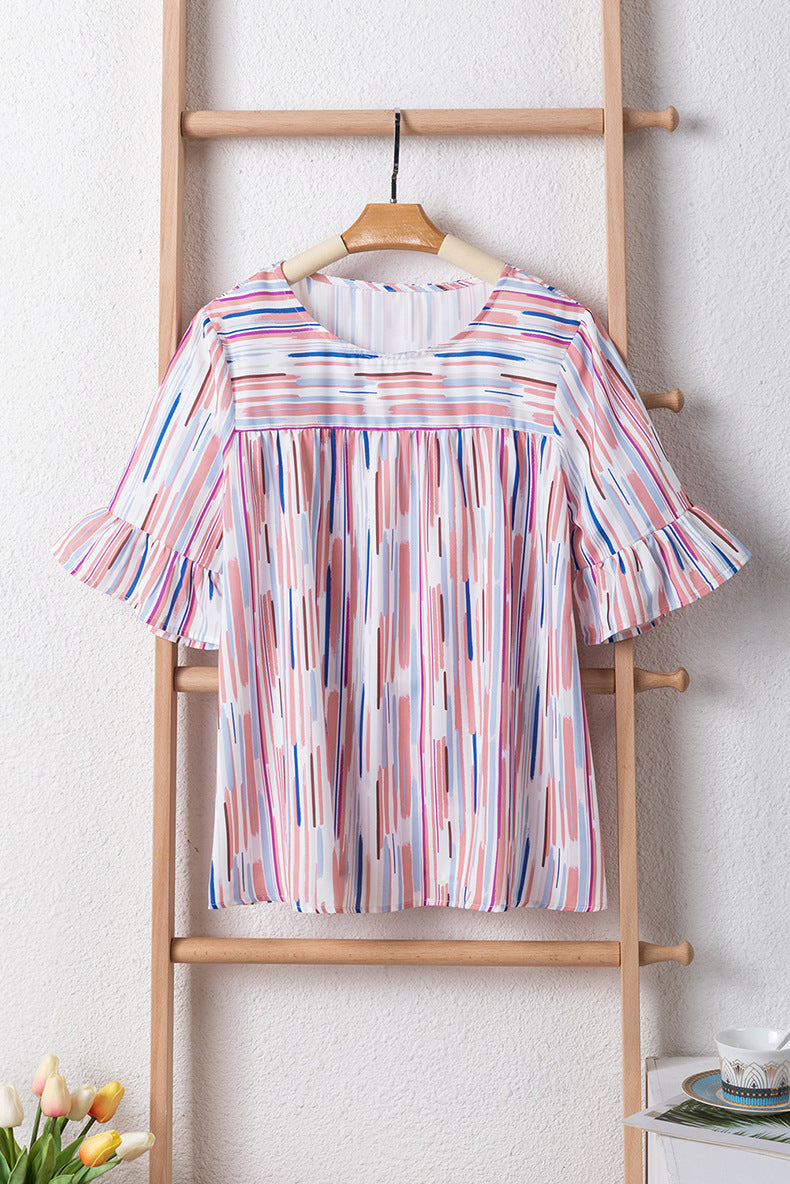 Women's Round Neck Short-sleeved Pullover