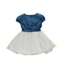 Denim Half-sleeve Stitching Mesh Skirt