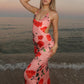 Fashion Printed Backless U-neck Slim Strap Dress