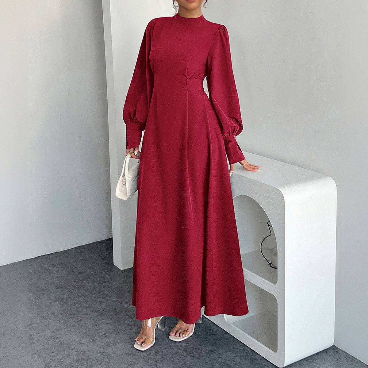 Holiday Leisure Style A- Line High Waist Dress Women's Clothing