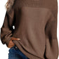 Solid Color Lantern Sleeve Pullover Round Neck Sweater
