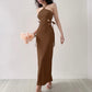 Robe élégante à découpes et dos nu pour femme