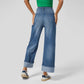 High-waisted Trousers-foot Curling Straight Jeans