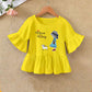 T-shirt à manches volantées pour enfant, bas d'été