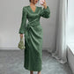 Long-sleeve Dress Leopard-print Jacquard Dress