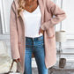 Loose Knitted Long Sleeves Hooded Cardigan Pocket Coat