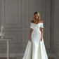 White Satin Wedding Dress Summer One-shoulder Slim Slimming Tail Dress