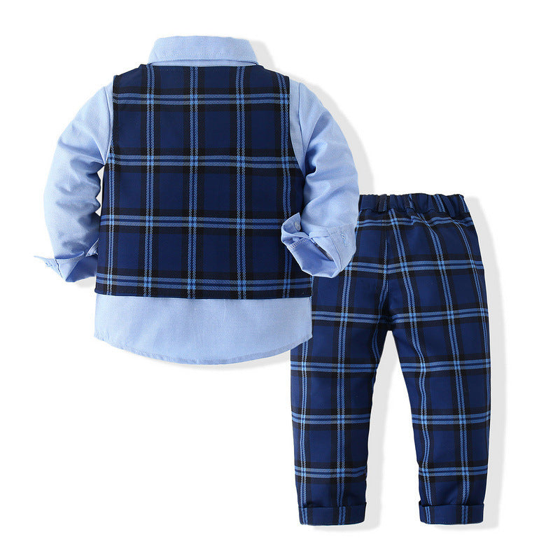 Chemise à manches longues et gilet trois pièces