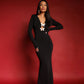 Hip Bag Fashion Long Sleeve Pleated Dress