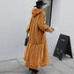 Nouveau manteau de fourrure pour femme, manteau long à capuche