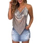 European And American Pure Color Sequins Backless Sleeveless Party Women's Shirt Camisole
