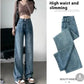 Women's Retro Blue Straight Jeans