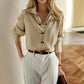 Pleated Elegant Long Sleeve Top Women