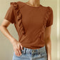 Loose Crew Neck Short Sleeve Solid Color Women's T-Shirt