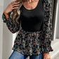 Women's Fashion Temperament Leisure Long-sleeved Printed Top