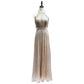 Robe de banquet slim champagne tendance pour femme