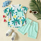 Ensemble t-shirt et short imprimé forêt tropicale style sport
