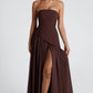 Fashion Backless Tube Top Color Split Dress