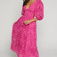 Women's Hollow Out V-neck Lace Embroidery Dress