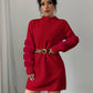 Solid Color Knitted Long-sleeved Dress