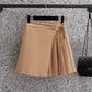 Ladies Irregular High Waist Pleated Skirt Suit
