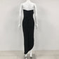 Slim Fit Tube Top Maxi Dress Women's Large Flower Summer Bandage Dress